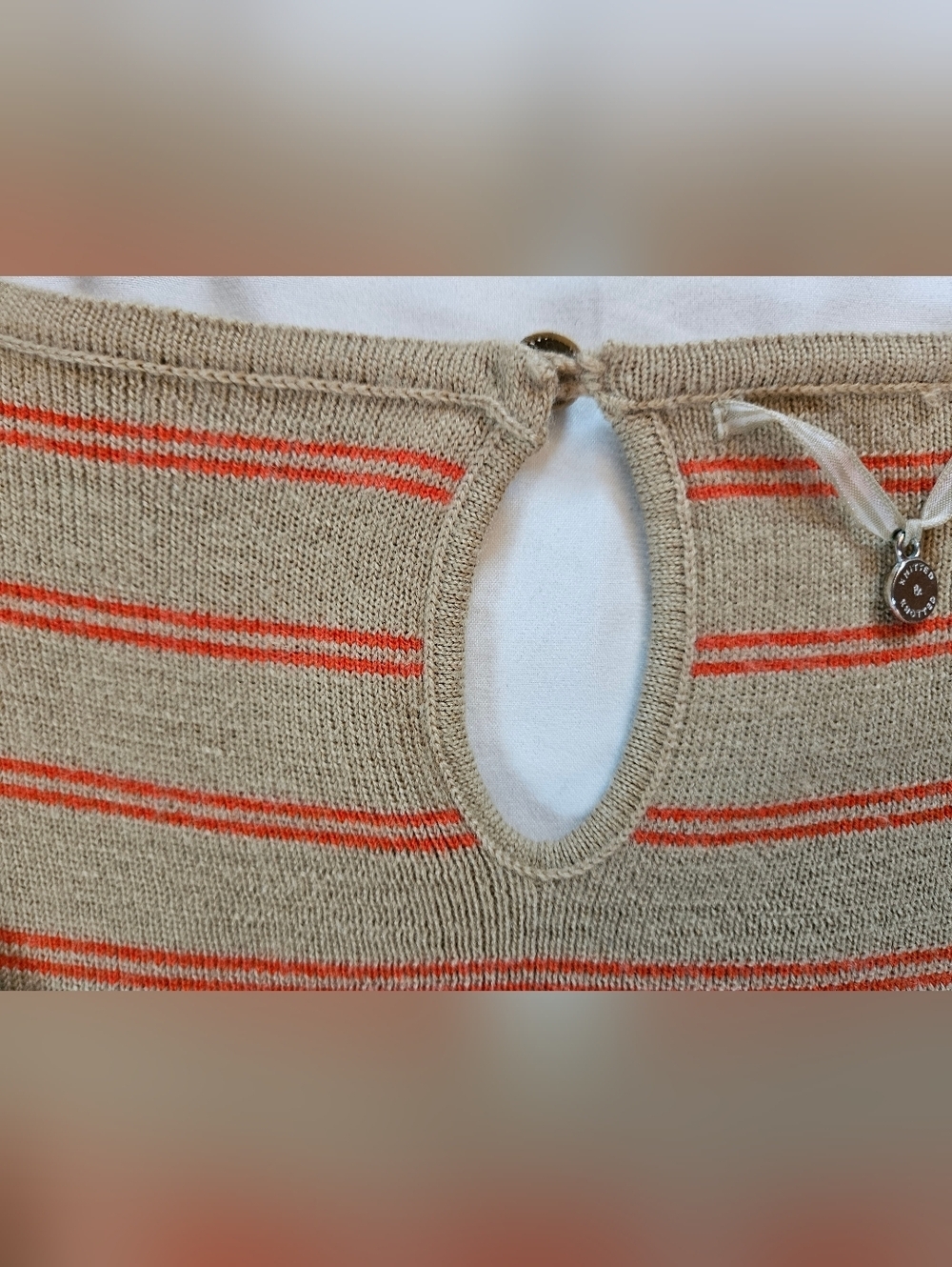 Anthropologie Womens Tan And Orange Striped Elodie Sweater Dress Size Small - Picture 5 of 15